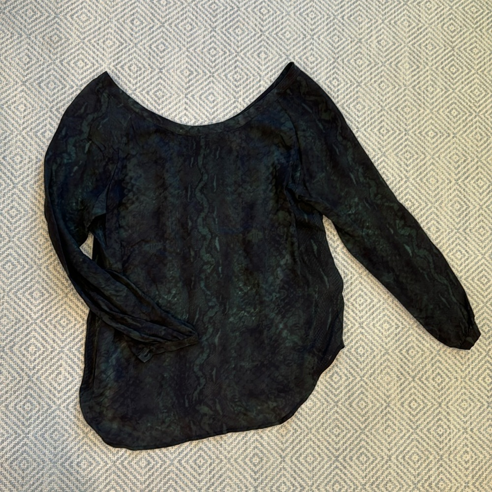 Haute Hippie silk snakeskin open back top